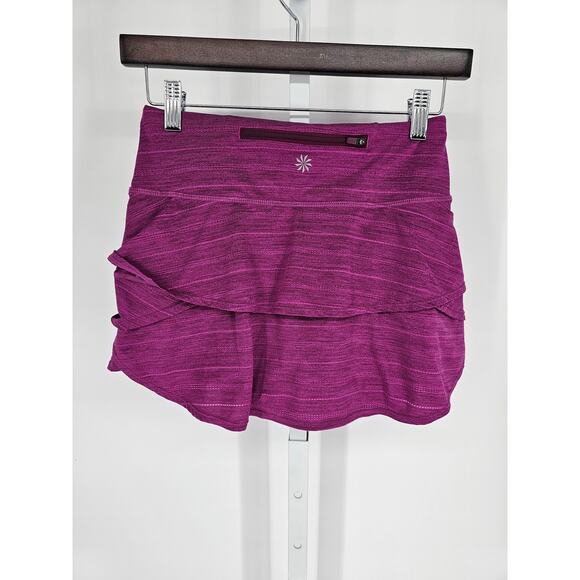 Athleta Swagger Skort Tennis Skirt Fuchsia Ruffle Sporty Athletic Y2K, SZ XS - Picture 4 of 4